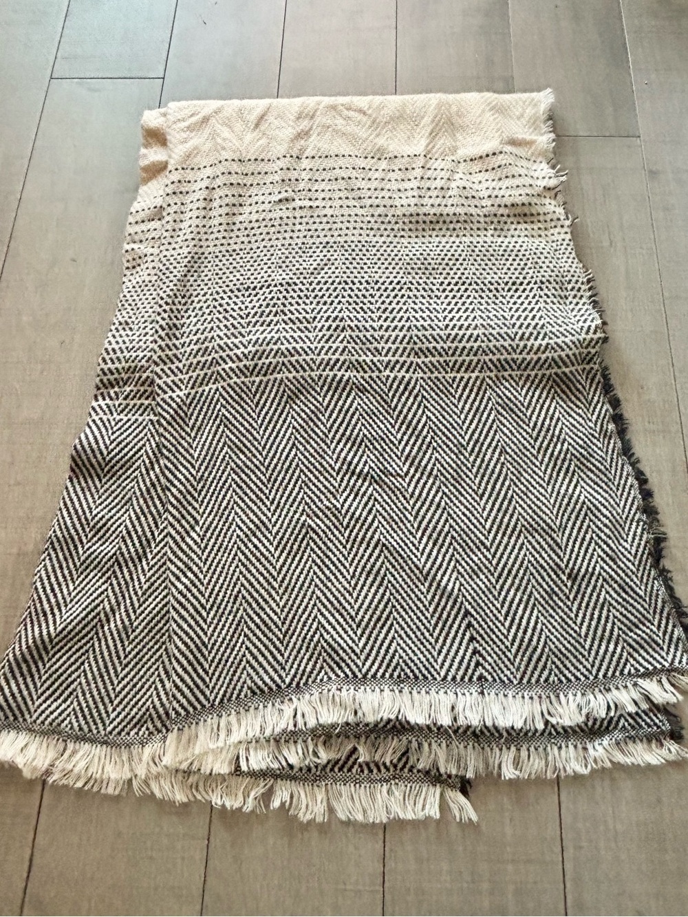 ♠️5/$25♠️Women's Black and Cream Herringbone Knit Blanket Scarf